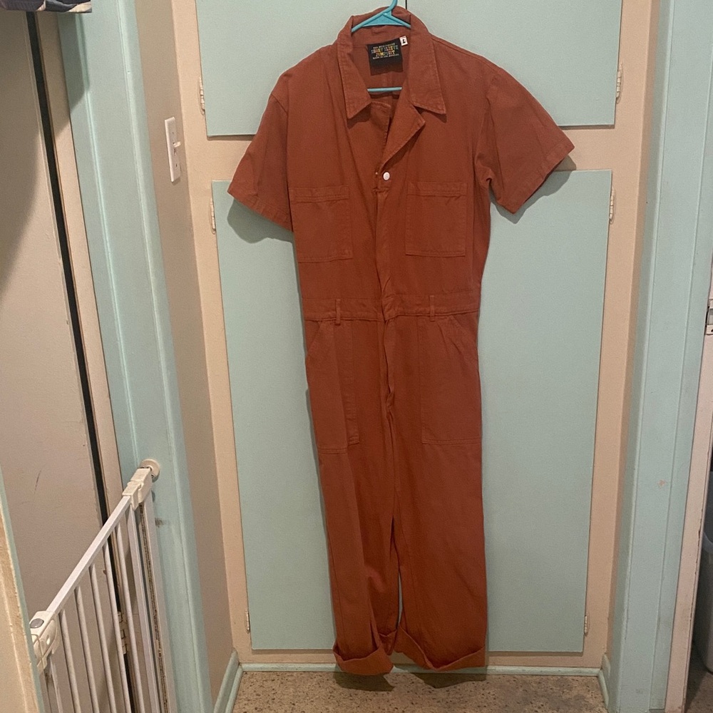 Big Bud Press Rust Orange Short-Sleeve Utility Jumpsuit
